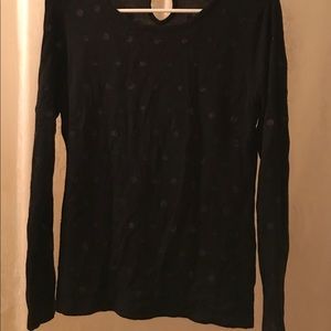 NWOT-SFA Black round neck sweater w/sequined circles